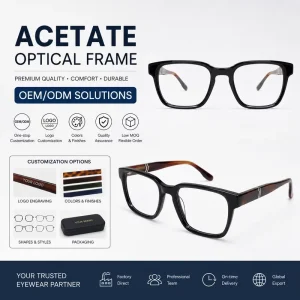 Classic Square Acetate Optical Frames for Men