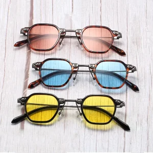 Classic Steampunk Metal Round Frame Sunglasses for Women and Men