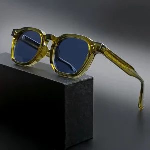 Classic Thick Frame Full Rim Square Sunglasses Unisex UV400 Protection Propionate Temples Model K39769