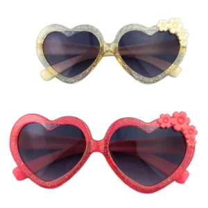 Clear Color Peach Kids Sunglasses with Custom Logo Lightweight Flower Children Glasses Frames in Colorful Styles
