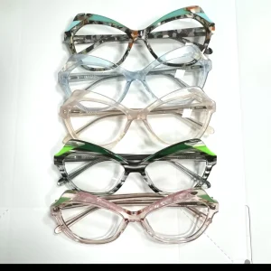 Clear Laminate Thick Acetate Oversized Eyeglass Frames for Women