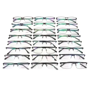 Clearance Discount Price Damai DMX020 Unisex Mixed Stock AC Lens Glasses Solid Pattern Semi Frame Stainless Steel for Reading