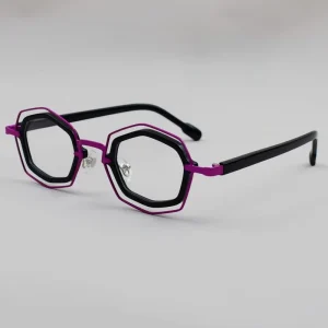 Color Blocked Irregular Acetate Optical Eyeglass Frames for Men and Women