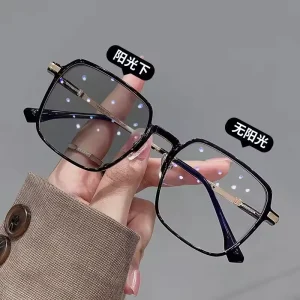 Color-Changing Square Anti-Blue Light Reading Glasses for Live Streaming