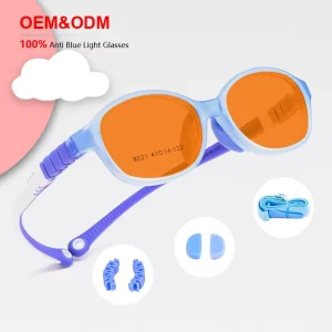 Colorful Kids ODM OEM Orange Lenses Red Eyewear Bluelight Blocker Eyeglasses Blue light Filter Anti Blue Light Blocking Glasses