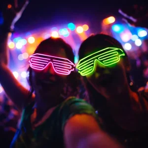 Colorful Light-Up Shutter LED Glasses Party Sunglasses for Nightclub, Dance, and Stage Events