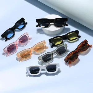 Colorful Multicolor Small Rectangle Sunglasses, Unisex