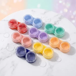 Colorful Plastic Portable Contact Lens Case for Women and Men