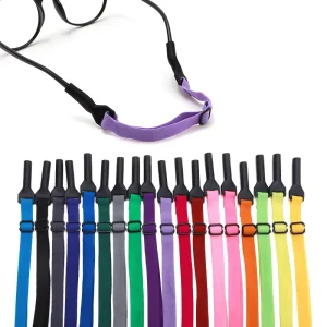 Colorful Polyester Elastic Silicone and Metal Eyewear Strap for Children and Adults