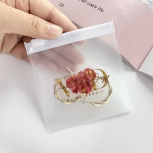 Colorful Printing Small Packing Zipper Bag Custom Logo Frost Plastic Bag Resealable PVC Jewelry Earring Ziplock Pouch