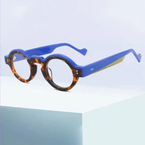 Colorful Round Acetate Blue-Light-Blocking Optical Eyeglass Frames