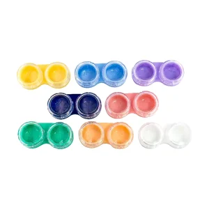 Colorful Solid Rectangle PP Contact Lens Case Portable Plastic Storage Box with Large Capacity Bulk Simple Lens Holder