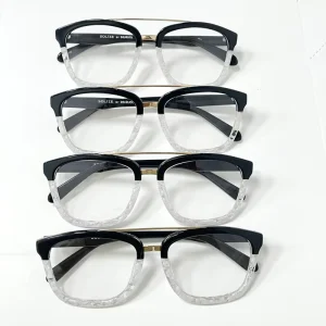 Colorful Square Full-Rim Acetate Eyeglass Frames for Men and Women