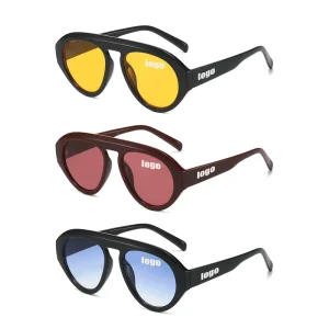 Colorful Sunglasses Designer Women UV 400 Polarized Custom Logo Ladies Fashion Retro Oversized Round Sunglasses