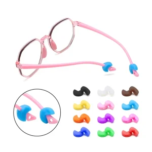 Comfortable Anti Slip Silicone Eyeglasses Parts Adjustable Ear Hook and Temple Tip with Eyewear Grip Accessories