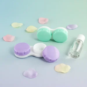 Complete Box Set Eye Contact Lenses Cases Box with logo Travel Use Colorful Contact Lens Case