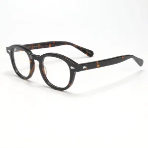 Computer Acetate Optical Glasses Frame Women New Arrival Vintage Round Eyeglasses Men Myopia Johnny Depp Spectacles Eyewear
