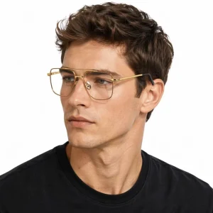 Computer Glasses Anti Blue Light Fashion Metal Eyeglass Frames for Men Blue Light Blocking Ready Stock