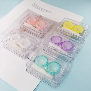 Contact Lens Case with Storage and Protection Solid Color Plastic Packaging