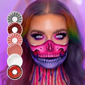 Cracked Pattern Crazy Soft Contact Lenses for Anime, Cosplay, and Halloween