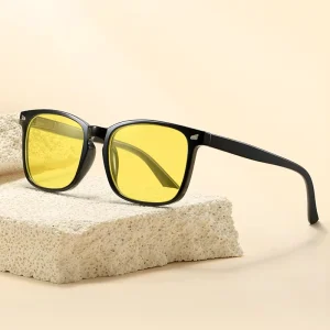 Cross-Border Retro Night Vision Anti-Blue Light Yellow Men and Women Eyewear Flat-Polished Lens Optical Protective Glasses