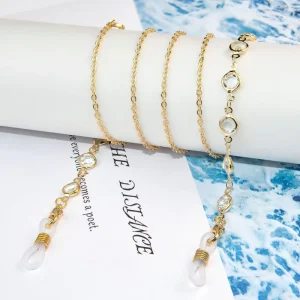 Crystal Metal Pearl Beaded Eyewear Lanyard for Women