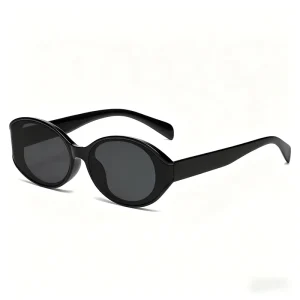 Curved-Frame Full-Rim Sunglasses, Unisex Retro Cat-Eye, UV400