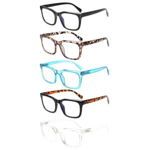 Custom Anti-Blue Light Reading Glasses, Unisex, Big Square Computer Readers for Presbyopia