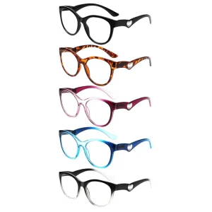 Custom Anti-Blue Light Reading Glasses for Men and Women with Color-Block Frames and Spring Hinges