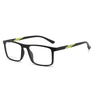 Custom Black TR90 Square Retro Full-Rim Optical Eyeglass Frames for Men
