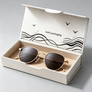 Custom Black and White Magnetic Closure Paper Gift Box for Sunglasses and Eyewear