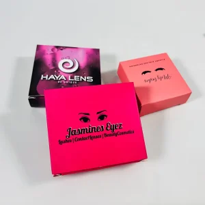 Custom Contact Lenses Packaging Box with Full Color Printing and Holographic Effect Cardboard Box for Beauty Cosmetic