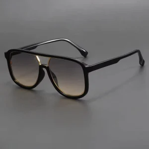 Custom Glasses New Sun Glasses Unisex Retro Double Bridge Oversized Sunglasses Men Trend Uv Protection Sunglasses