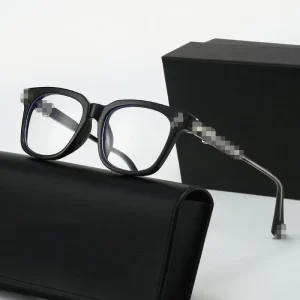 Custom Logo Anti Blue Light Retro Punk Style Unisex Black Optical Frames