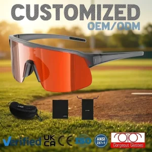 Custom Logo Baseball Sunglasses Youth Softball Glasses High-Impact-Resistant PC Lens OEM/ODM Outdoor Sports Eyewear