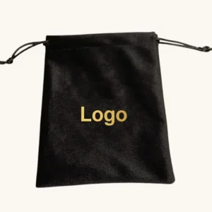 Custom Logo Black Velvet Jewelry Pouch Gift Bag