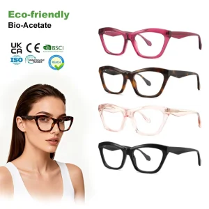 Custom Logo Cat Eye BIO Acetate Optical Eyeglass Frame