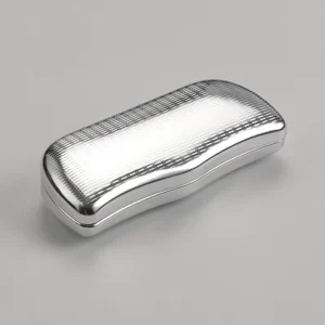 Custom Logo Ergonomic Pure Aluminum Glasses Case Bulk Spring Closure Hard Box