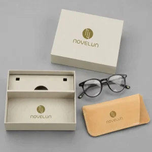 Custom Logo Eyewear Sunglasses Drawer Gift Box with Ribbon Handle and Foam Insert