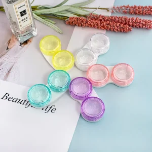 Custom Logo Fashion Foldable Uv Glossy Contact Lens Luxury Lady Color Eye Donut Contact Lenses Package Paper Packaging Box