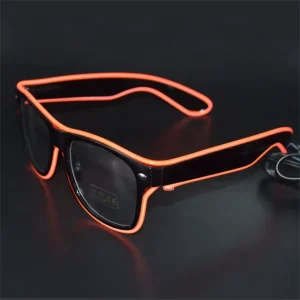 Custom Logo LED Sunglasses Party Flashing EL Light Glow Wire Festival Novelty Luminous Glasses Gift Ramadan Graduation Teen