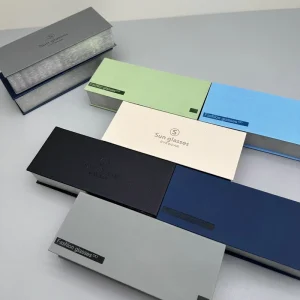 Custom Logo Luxury Eyewear Sunglasses Packaging Box Rectangle PU Leather Magnetic Closure