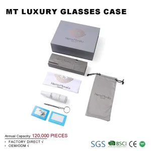 Custom Logo Magnetic Leather Sunglasses Case and Eyeglasses Packaging