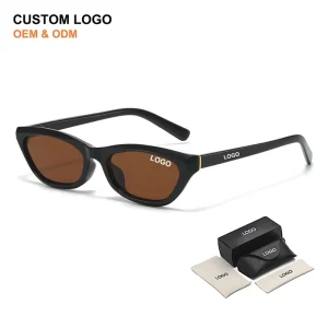 Custom Logo OEM ODM Y2K 90s Vintage Retro PC UV400 Cat Eye Sunglasses for Women
