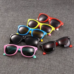 Custom Logo Outdoor Sports Silicone Frame Children Sunglasses TAC Lenses Non Slip Temples Kids Polarized Protection Eyewear