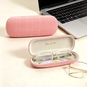 Custom Logo Plaid PU Leather Hard Shell Eyewear Case