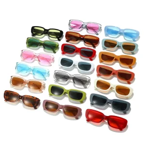 Custom Logo Plastic Small Frame Candy Color Vintage Sunglasses