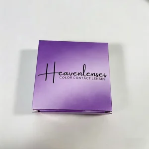 Custom Logo Printed Purple Gradient Recycled Paper Folding Boxes for Color Contact Lenses and Cosmetics