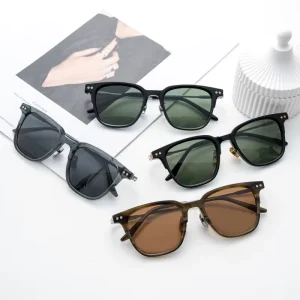 Custom Logo Round Titanium Sunglasses for Women and Men