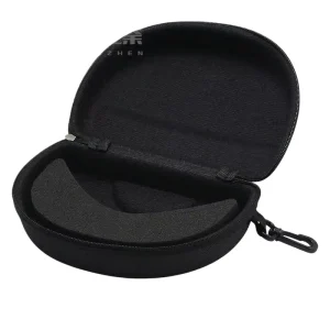 Custom Logo Shockproof EVA Zipper Sunglasses Case Portable Outdoor Sports Eyewear Protection Box with Hook